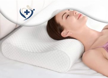 Cuscino cervicale in viscoelastico con fibre di carbonio.