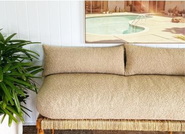 Cuscino per seduta su panca semicircolare con bordo dritto