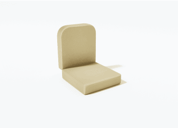 Gommapiuma a due parti semicircolare e rettangolare